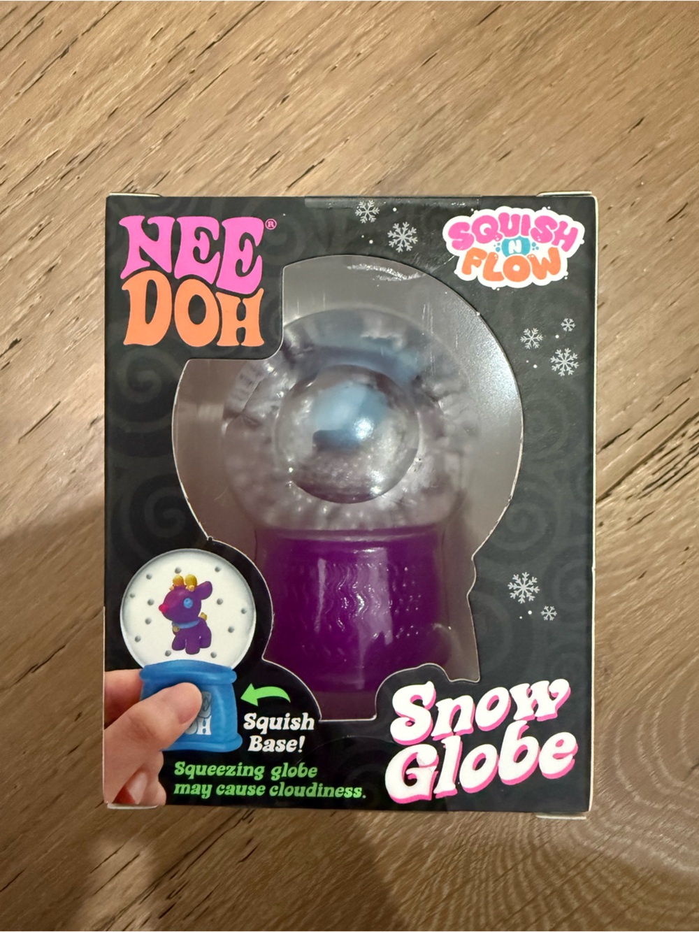 NeeDoh Squish 'N' Flow Snow Globe Kids Toy - Purple and Blue